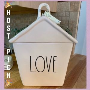 Rae Dunn Artisan “LOVE” Ceramic Birdhouse Shape Canister NWT